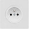 FONTINI - Enchufe 2P+T blanco brillante DOM con placa simple blanca - Elegancia y simplicidad para sus instalaciones eléctricas