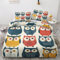 ZyxMehtic Eule Bettwäsche 140x200 2teilig, Eulen Zootiere Bettwäsche-Set 140x200cm, Winter Weich Mikrofaser Wende 1 Bettbezüg 140x200 und 1 Kissenbezug 70x90cm mit Reißverschluss