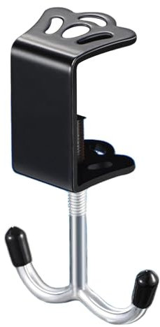 Ceprznvey Portable Desk Hook, Table Clamp Hook, Under Desk Clamp, Desk Mount Bag Iron Holder, Closet Door Clamp, Backpack Hooks Adjustable Thickness for Under Table for Table, Closet Door