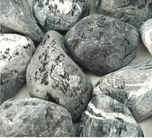 Nif-Stone Hochwertige Garten Dekosteine 20 kg – Natürliche Ziersteine 2-4 cm, Schwarzer Stein, Geeignet für Garten, Wege, Aquarien & Blumenbeete