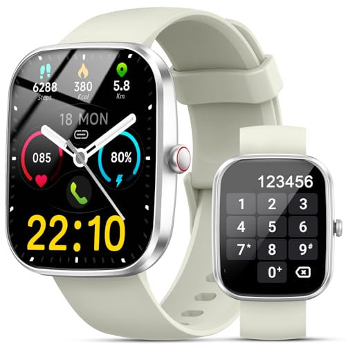 Smartwatch Herren Damen mit Telefonfunktion, 1.91 HD Fitnessuhr, Smart Watch mit Pulsuhr/Schlafmonitor, Fitness Tracker Schrittzähler Uhr, 100+ Sportmodi Sportuhr IP68 Wasserdicht für Android iOS