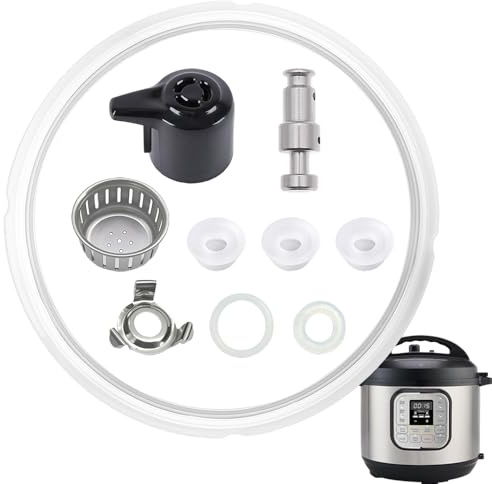 10Pcs Replacement Parts for Instant Pot IP-DUO50 IP-DUO60 Duo/Duo Plus 5&6QT Quart, Upgrade Steam Release Valve Lid Replacement for Instant Pot, Pressure Valve Float & Sealing Ring for Instant Pot