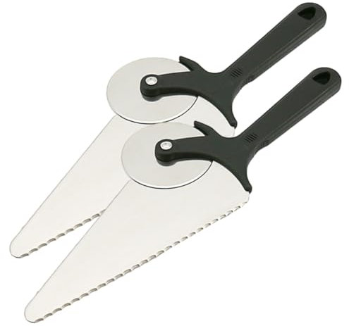 Ciieeo 2pezzi Rotella Pizza in Acciaio Palette Per Torte Per Ragazza Coltello Per Pizza Facile Da e Durevole