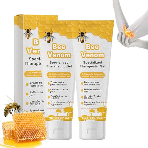 Bienengiftsalbe gegen Schmerzen, Bee Venom Creme für Nacken, Taille, Rücken, Hände, Füße Unbehagen, Schmerzgel mit Kurkuma, Bienengift Creme für Beruhigend, Schmerzlinderung,Joint Relief Bee-cream (2)