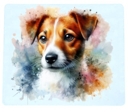 Stag Gallery Jack Russell Dog Mouse Mat Pad - Watercolour Splash Effect Print