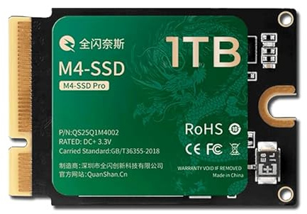 SSD Interne 1 to pour Apple Mac Mini M4 - Carte SSD à installer soi-même pour mise à niveau du stockage interne du Mac Mini M4 - Vitesse en écriture jusqu'à 4200 MB/s - Lecture jusqu'à 2950 MB/s