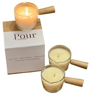 Lavender Body Serum Candle — Soy Wax, Shea Butter & Jojoba Oil Massage/Skin Candle with Free mini Balm & Spatula
