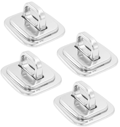 Baluue 4pcs Laptop Cable Lock Anchor Plates for Computer Security, Metal Fixed Base with Hole, Compatible with Multiple Notebook Models, External Anti-theft Locking Station for Office