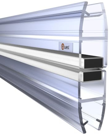 Quest Duschdichtung magnetisch PVC 6-8 mm gerade - Transparent, 2x200 cm | Ersatzdichtung für Duschtür & Duschwand, 2 Stück, verhindert Wasseraustritt, ohne Kleber, UV- & schimmelbeständig