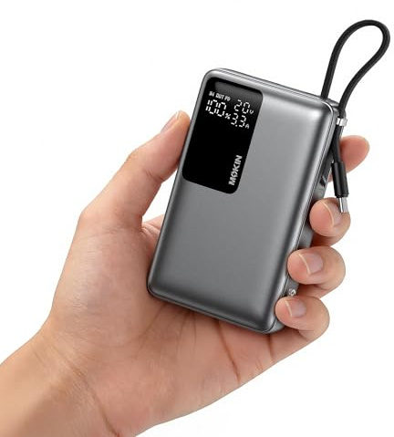 Power Bank, 65W 20000mAh Powerbank Schnellladefunktion USB C PD3.0 & QC4.0 Tragbarer Externer HandyAkkus mit LED Display, Kompatibel mit iPhone 18 17 16 15 14Samsung Galaxy S25 S24 für Reisen, Camping