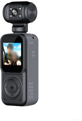 Zoegneer Videocamera 4K con microfono esterno, rotazione di 180 gradi, 2688 x 1520 HD, videoregistratore per sport all'aria aperta, bici, viaggi (nero)