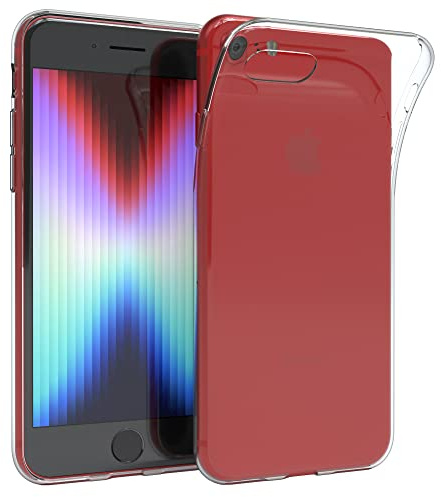 EAZY CASE Hülle kompatibel mit iPhone SE (2022/2020) / iPhone 8/7 Schutzhülle Silikon, Ultra dünn, Slimcover, Handyhülle, Silikonhülle, Backcover, Durchsichtig, Klar, Transparent