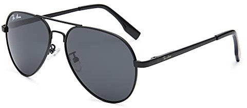 Pro Acme Small Sunglasses Small Face Polarized Pilot Sunglasses for Men and Women (Black Frame | Black Lens)