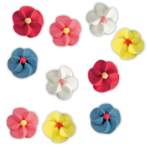 Zuckerdekoration Garnierblumen sortiert, 500 Stück, ca. 15 mm, essbar | LEBKUCHEN WELT Aus Zucker gefertigt, einfach auflegen und dekorieren – Essbare Deko für Torten und Gebäck zu Ostern