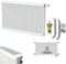 Belrad Typ 22 (Höhe x Breite) 900x500 mm Universalheizkörper Kompakt & Ventilheizkörper Halter & Ventil - 6 Anschlüsse