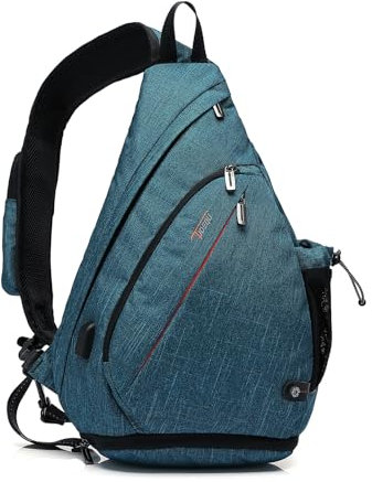 TUDEQU Sling Bag Herren Groß,8 Pockets Schulterrucksack Herren,19L Sling Rucksack Herren,Umhängetasche Herren,Schultertasche