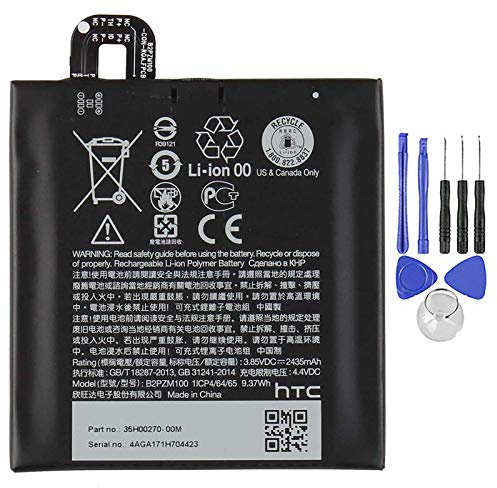 Akku kompatibel mit HTC U Play B2PZM100 Hohe Kapazität 2435 mAh inklusive Demontage-Set