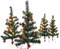HI 4er Set Mini Weihnachtsbäume beleuchtet mit 40 warmweißen LEDs dekoriert mit 24 Baumkugeln grün künstliche Weihnachtsbäume für Innen- und Außengebrauch Tannenbäume Christbaum 63x49 cm