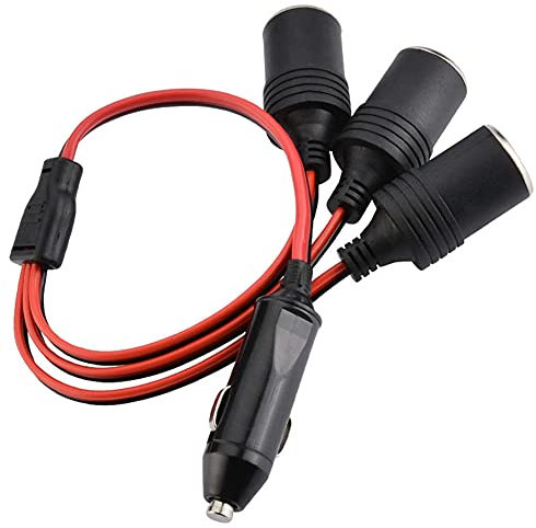 Cable De Extensión Para Mechero De Coche, Adaptador De Enchufe Para Encendedor De Cigarrillos 12V / 24V Adaptador De Toma De Mechero De 2/3/4 Vías Cable De Extensión Divisor Con Fusible De 10A