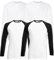Fruit of the Loom 4 T Shirt Longsleeve Baseball T M L XL XXL Langarm (XL, 2 Base Whiteblack + 2LS Weiss + 1 HLKauf Notizblock)