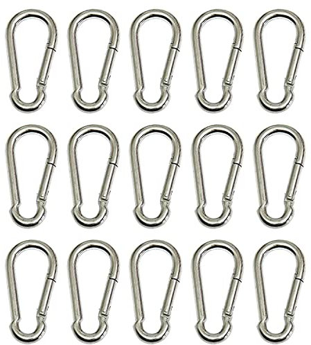 HKB® 15 Stück Karabiner Haken 4 x 40 mm Stahl verzinkt