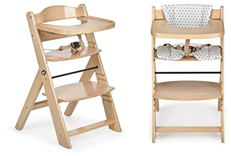 ms Trona para bebé de Madera Full de - Evolutiva- Silla Alta, Ergonómica, Regulable, Segura, Blanco