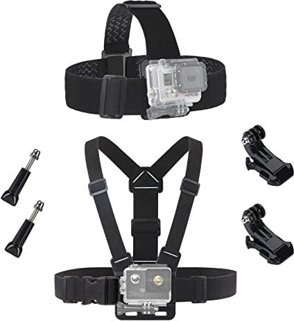 QIMEI-SHOP Chest Strap Mount for Action Camera Adjustable Head Strap Camera Mount Chest Mount Harness with J-Hook Compatible with Gopro Hero 9/8/7/6/5