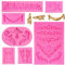 Rainmae 7 Stück Barock-Fondant-Silikonformen, Reliefblumen-Spitzen-Schokoladenform, filigrane Form, 3D-Form, Cupcake-Topper, Schmuck, Polymerton, Bastelprojekte