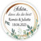 MameArt 50stk 4cm Personalisiert Hochzeit Aufkleber, Schön DASS du da bist mit Namen Sticker für Hochzeit Taufe Kommunion Feste Geschenke Präsente (Kranz A)