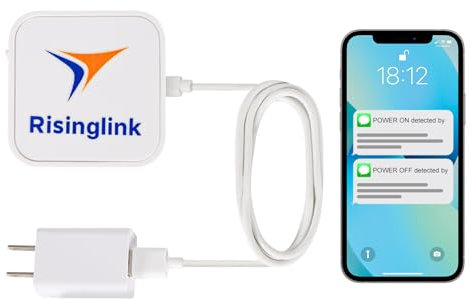 Risinglink Power Failure Alarm, Power Failure Detector, with Email, Text Message, and Audio Alerts(2nd Generation)