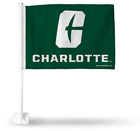 Rico Industries NCAA N.Carolina-Charlotte 49ers Primary doppelseitige Autoflagge – 40,6 x 48,3 cm – starke Stange zum Einhaken an Auto/LKW/Auto