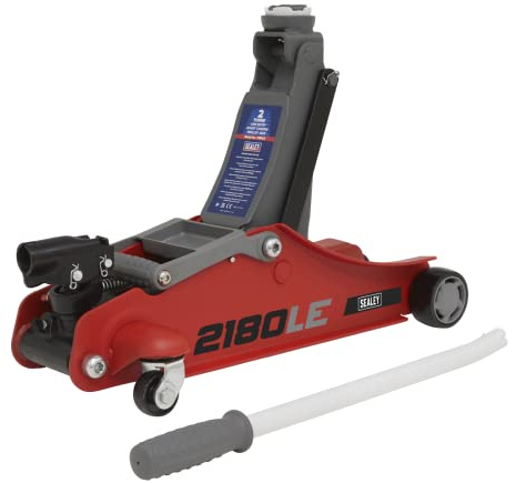 180 Handle Trolley Jack 2 Tonne Low Profile Short Chassis - Red