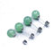 Sterling Silber natürliche grüne Jade runde Perlen Ohrstecker für Damen Ohrringe