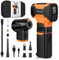VEEAPE 3 in 1 Tire Inflator Portable Air Compressor, Air Pump, Air Duster, 2X Faster Inflation, 160PSI Cordless Pump with Gauge,7500mAh Battery,Power Bank,LCD Dual Screen for Car Bike Motorcycle Ball