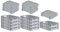 PROREGAL SparSet 10x Eurobox NextGen Grip mit Auflagedeckel & 4 blauen Schiebeschnappverschlüssen, HxBxT 12x40x60cm, 23 L, Grau, Griffe offen, Eurobehälter, Transportbox