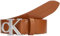 Calvin Klein Jeans Damen Gürtel Round Mono Belt aus Leder, Braun (Cognac), 95 cm