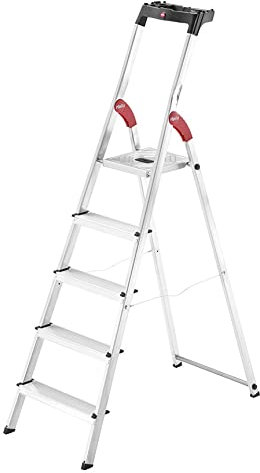 Escabeau Hailo L60 sécurisé pliable - 5 marches - 2.81m - en alu ultra léger