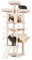 Hey - brother Grande Albero per Gatti, 180 cm Tiragraffi per Gatti XXL, con Corda di Sisal, Grattacatena 2 - in - 1, Cesta per Gatti, 3 Piattaforme e 2 Tane per Gatti, bianco beige 0EMPJ034M