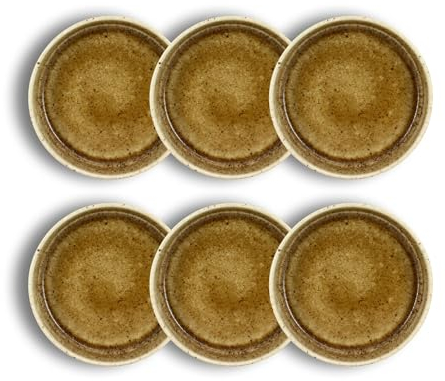 OGO LIVING - Lot 6 assiettes coupes stack 16cm en porcelaine marron - 2614393