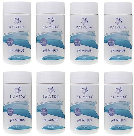 BALVEDA 8X pH Minus Granulat 8X 1,5 kg (= 12 kg), pH-Senker zur pH-Wert Regulierung, Jahresvorrat zum Vorteilspreis, für Pools & Whirlpools