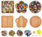 WEBEEDY 3 Set DIY Mosaik-Untersetzer-Set, Mosaikfliesen Zum Basteln Glas Gemischte Farben Mosaik-Sets Mit Bambus-Untersetzer Für Erwachsene Haushaltsdekoration Geburtstagsgeschenk (3 Formen)