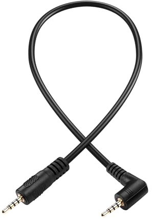 PNGKNYOCN Right Angle 2.5mm Audio Aux Cable,90 Degree 2.5mm Male to Male TRRS Stereo Headset Headphone Jack Connector Cable for Headset Headphone Microphone (90 Degree to Straight, 0.3M)