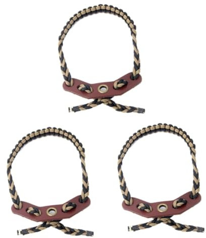 BESPORTBLE 3 Pièces Poignet d'arc Sangle d'arc à poulies de tir à l'arc Equipement d'exercice Suspendre Cordon tressé réglable Sangle de Chasse des Sports Fil tressé Bretelles Dragonne