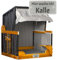 Hunde-Strandkorb mit Gravur zB Wunschtext (Name/Spruch), personalisiertes Edelstahlschild, Hundekorb/Hundebett schwarz-grau