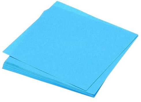 QUARKZMAN 50 Blatt Origami Papier, doppelseitiges Bastelpapier in Seeblau 25 x 25 cm Bastelpapier Set 70 g/m², Faltpapier Quadratisch für Kinder-Erwachsene, DIY, Schul-Kunsthandwerksprojekte