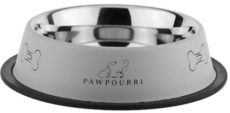 PAWPOURRI (1 Dog Bowl 700ml Each (23.6 fl oz), Stainless Steel Dog Bowls, Pet Feeding Bowls for Dog & Cat, Food and Water Bowls for Small Medium Dogs