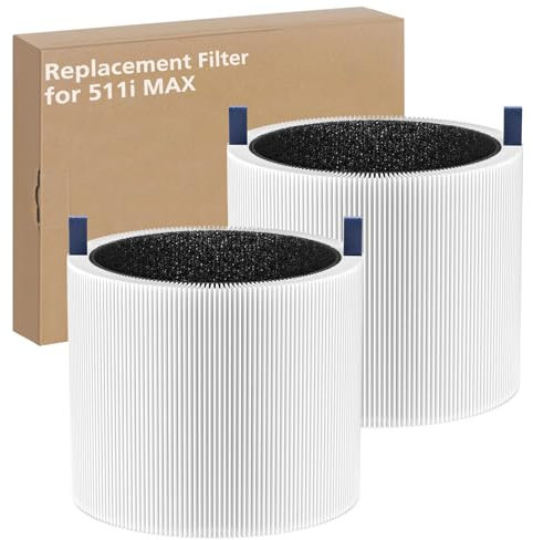 2-pack 511i MAX Replacement Filter Compatible with BLUEAIR HEPASilent Air Cleaner, Model Blue Pure 511i Max