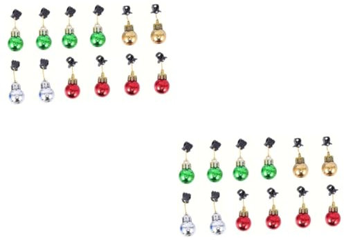 IMIKEYA 24 STK Weihnachts-Bart-Clip-Ornament weihnachtliche Bartlichter Weihnachtskugeln für Gesichtsbehaarung Gold weihnachtsdeko reminescence Dekor Weihnachtsanhänger Bartclip-Anhänger