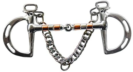 Oshhni Pferdegebiss Trense Pferdetrense mit Kinnhaken Kette für Reitpferde Maultiere, 12.7 cm