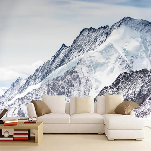 BURUNG Mount Everest Himalayan Mountains Cool Wall Mural, Winter Nature Scenery Wallpaper Decoration for Living Room, Bedroom, Office Non-Adhesive 125x80cm